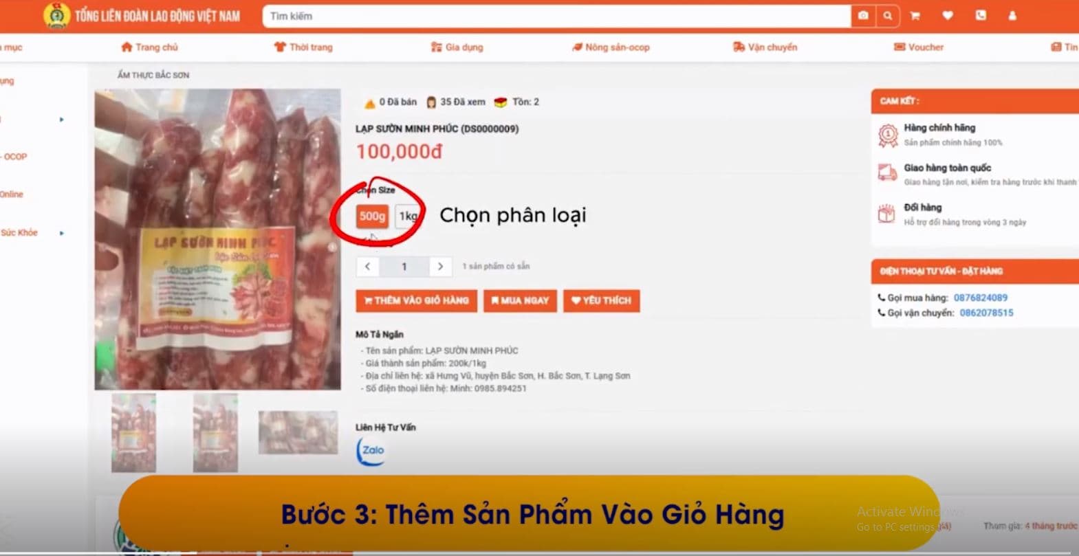 sản phầm vào giỏ hàng