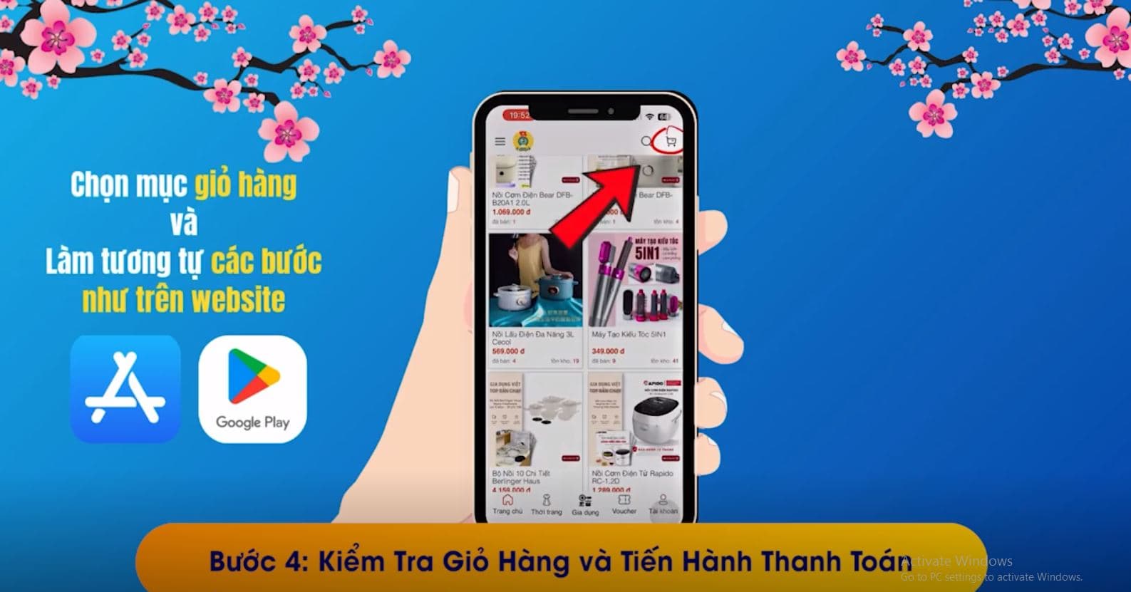 Kiểm tra giỏ hàng và tiến hành thanh toán