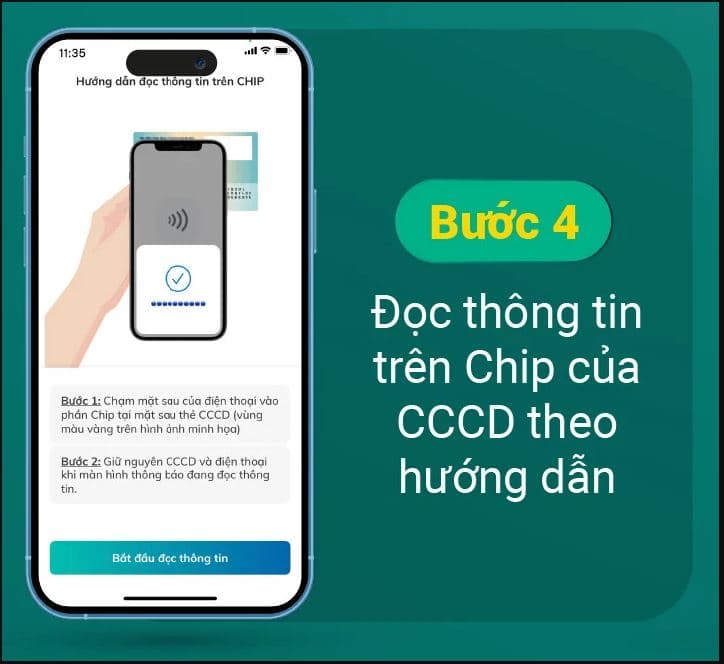 Bước 4: Đọc thông tin trên chíp của CCCD