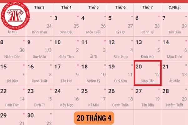 20 tháng 4 là cung gì? 20 tháng 4 năm 2024 là ngày mấy âm lịch? Một số sự kiện trong ngày 20 tháng 4?
