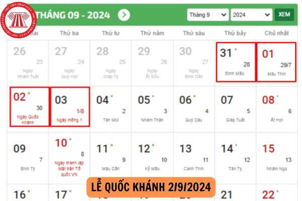 Lịch nghỉ Lễ Quốc khánh 2/9/2024: Cán bộ công chức viên chức được nghỉ mấy ngày?