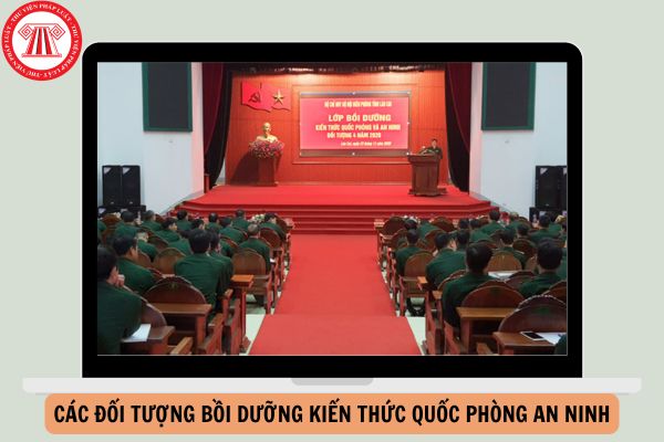 Danh mục các đối tượng bồi dưỡng kiến thức quốc phòng an ninh 2024?