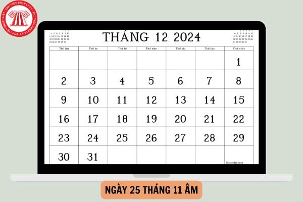 Ngày 25 tháng 11 âm là ngày bao nhiêu dương 2024? Người lao động được nghỉ hưởng lương vào ngày này không?