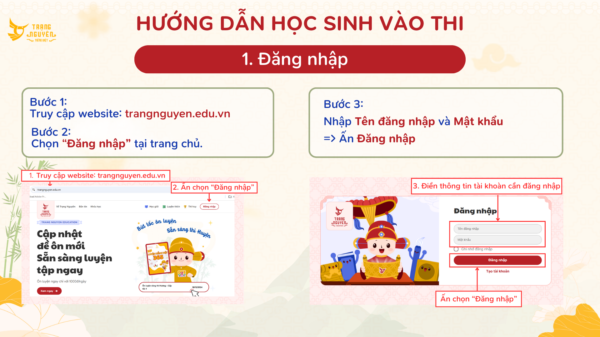 Truy cập website: trangnguyen.edu.vn