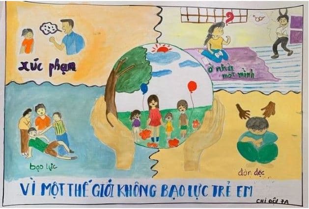 Vẽ phòng ngừa bạo lực trẻ em trên không gian mạng