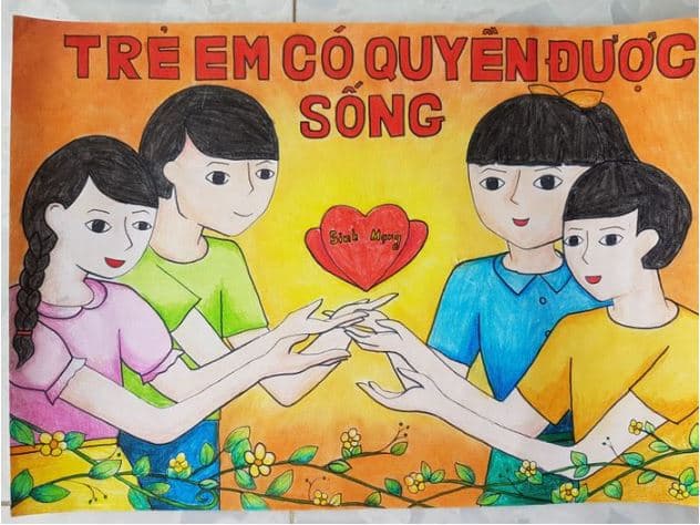 Vẽ tranh phòng ngừa trẻ em trên không gian mạng
