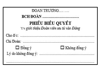 Tải Mẫu Phiếu biểu quyết giới thiệu Đoàn viên ưu tú vào Đảng 2025?