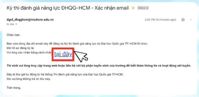 Vào Mail để kích hoạt tài khoản
