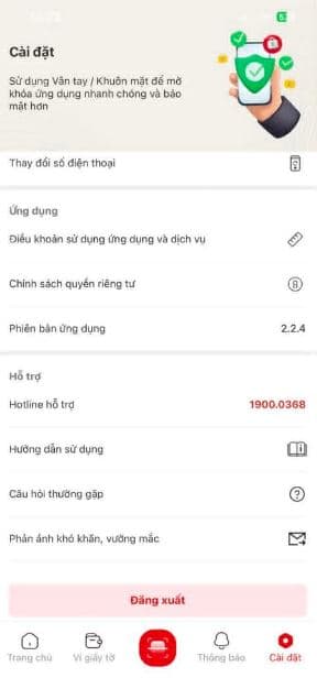 Từ giao diện chính, nhấn nút “Cài đặt”, sau đó kéo xuống dưới danh sách hiện ra và chọn “Phản ánh khó khăn, vướng mắc”.
