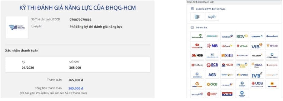 Xác nhận thông tin và tiến hành hoàn tất thanh toán.