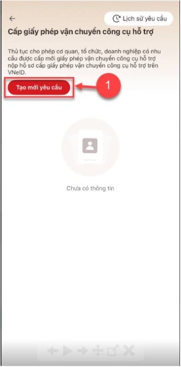Tại màn hình Cấp giấy phép vận chuyển công cụ hỗ trợ