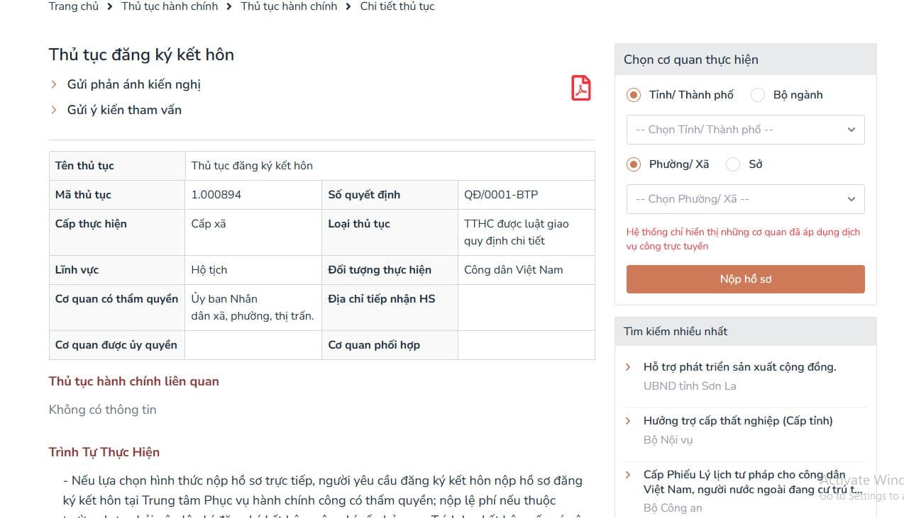Hướng dẫn đăng ký kết hôn Online trên Dịch vụ công mới nhất 2026