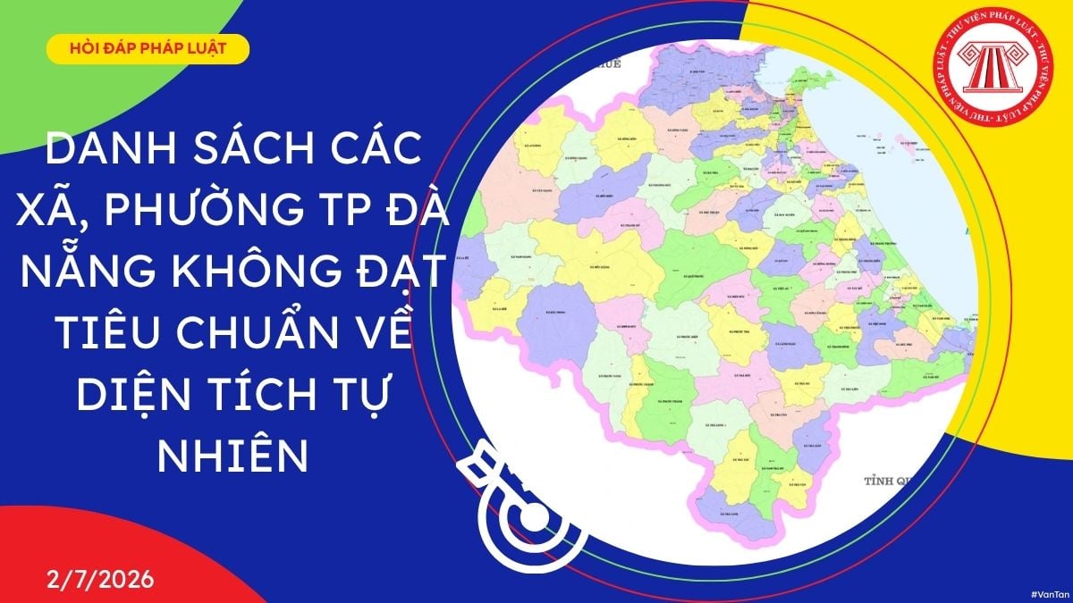 các xã, phường không đạt tiêu chuẩn về diện tích tự nhiên tại TP đà nẵng