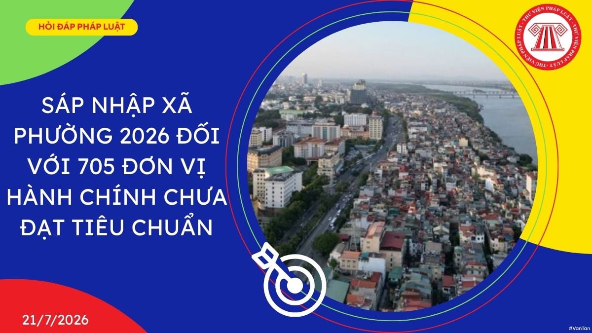 sáp nhập xã phường 2026 đối với 705 đơn vị hành chính chưa đạt tiêu chuẩn