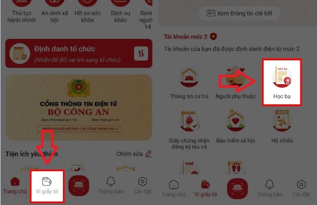 Cách xem học bạ trên VNeID