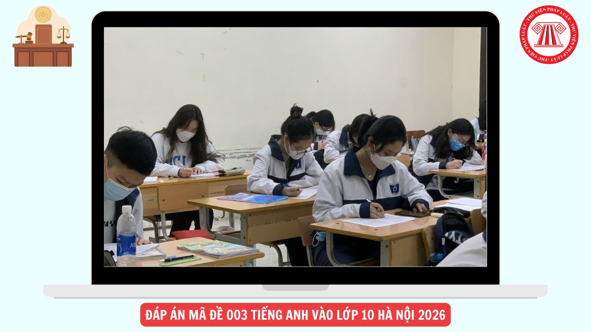 FULL Đáp án mã đề 003 TIẾNG ANH vào lớp 10 Hà Nội năm 2026 ra sao?