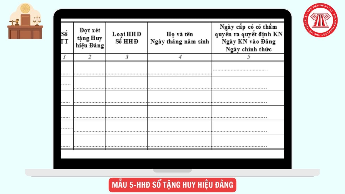 Mẫu 5-HHĐ Sổ tặng Huy hiệu đảng theo Công văn 1232 tải về ở đâu?