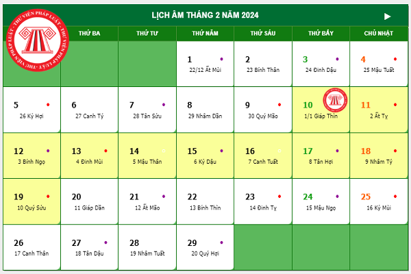 Tết Nguyên đán Giáp Thìn 2024