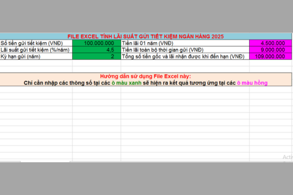 file excel tính tiền gửi tiết kiệm