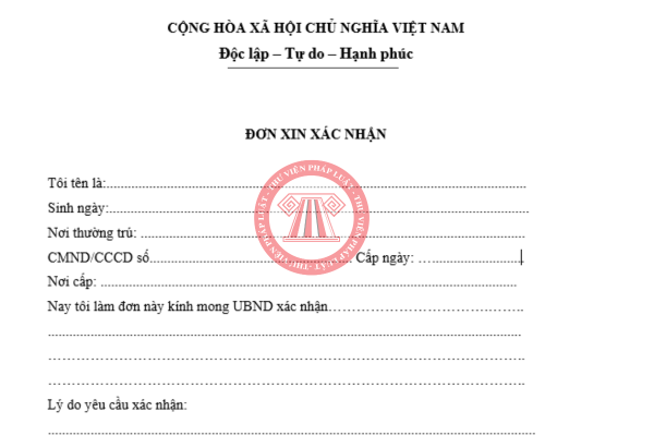 Tải về mẫu đơn xin xác nhận của UBND xã mới nhất 2025
