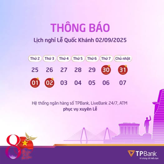 Lịch nghỉ TPBANK