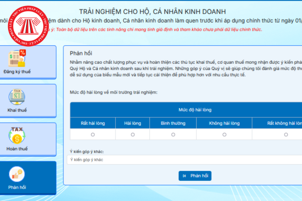 Cổng trải nghiệm khai thuế dành cho hộ kinh doanh làm quen trước khi áp dụng chính thức