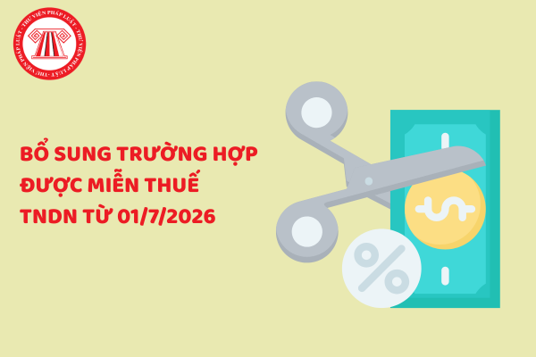 Bổ sung 01 trường hợp được miễn thuế thu nhập doanh nghiệp từ 01/7/2026