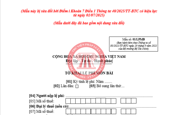 Tải về mẫu tờ khai lệ phí môn bài 2026 kèm hướng dẫn cách điền