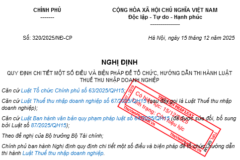 nghị định thuế tndn