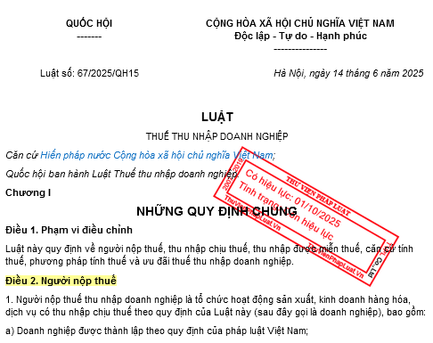 Luật thuế tndn 2026