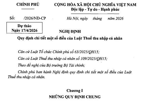 dự thảo nghị định thuế tncn lần 2