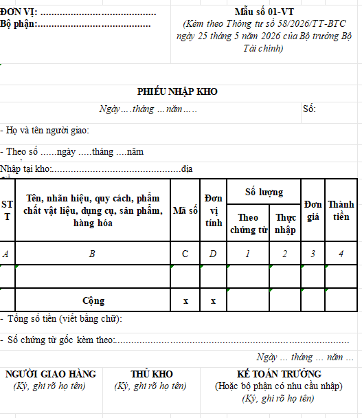 mẫu phiếu thu doanh nghiệp siêu nhỏ excel