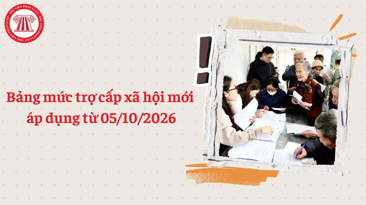 Bảng mức trợ cấp xã hội mới áp dụng từ 05/10/2026 (đối tượng, mức hưởng)