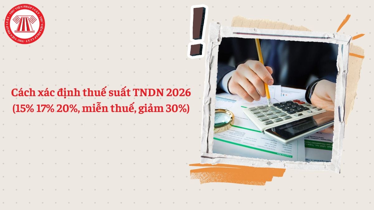 Cách xác định thuế suất TNDN 2026 (15% 17% 20%, miễn thuế, giảm 30%)