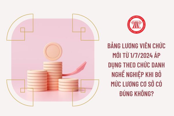 Bảng lương viên chức mới từ 1/7/2024 áp dụng theo chức danh nghề nghiệp khi bỏ mức lương cơ sở có đúng không?