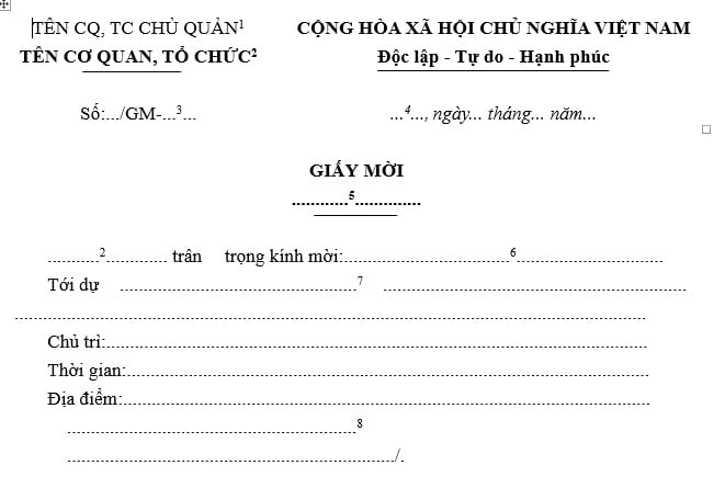 Mẫu giấy mời