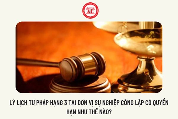 Lý lịch tư pháp hạng 3 tại đơn vị sự nghiệp công lập có quyền hạn như thế nào?