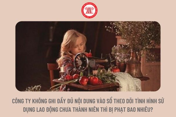 Công ty không ghi đầy đủ nội dung vào sổ theo dõi tình hình sử dụng lao động chưa thành niên thì bị phạt bao nhiêu?