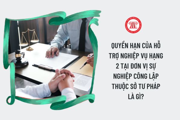 Quyền hạn của hỗ trợ nghiệp vụ hạng 2 tại đơn vị sự nghiệp công lập thuộc Sở Tư pháp là gì?