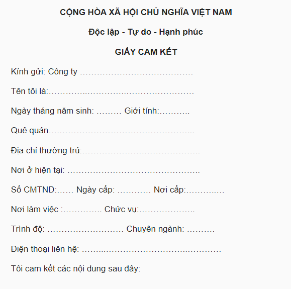 CAM KẾT