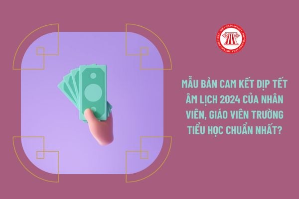 Mẫu bản cam kết dịp Tết Âm lịch 2024 của nhân viên, giáo viên trường tiểu học chuẩn nhất?