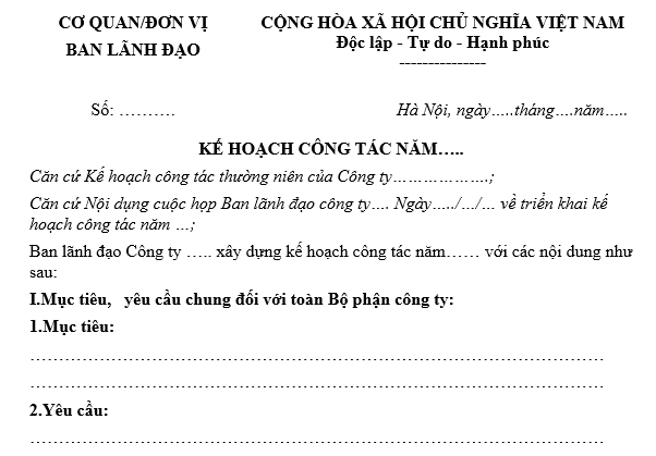 Kế hoạch