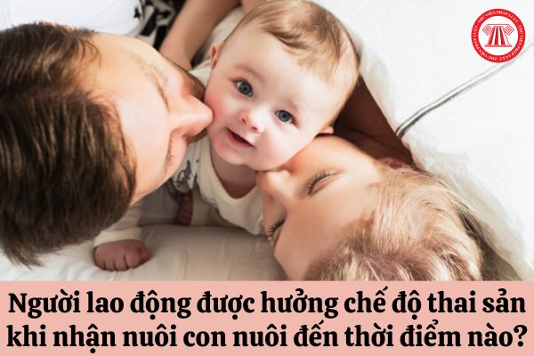 Người lao động được hưởng chế độ thai sản khi nhận nuôi con nuôi đến thời điểm nào?