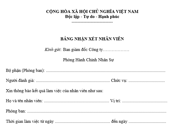 Biên bản họp đánh giá nhân sự cuối năm 2025
