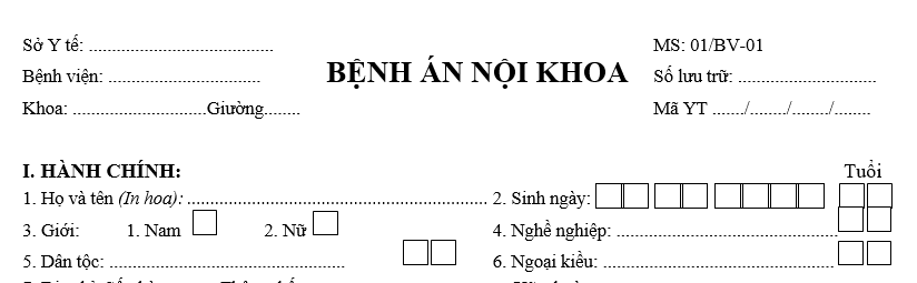File Mẫu bệnh án