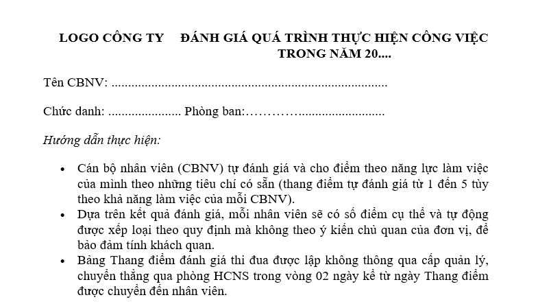 Biên bản họp đánh giá nhân sự cuối năm 2025