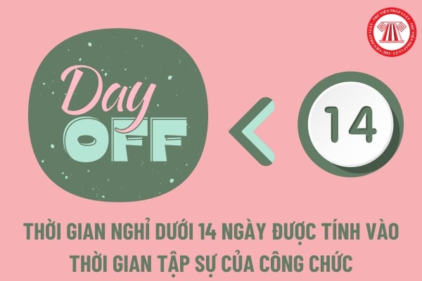 Thời gian nghỉ dưới 14 ngày được tính vào thời gian tập sự của công chức