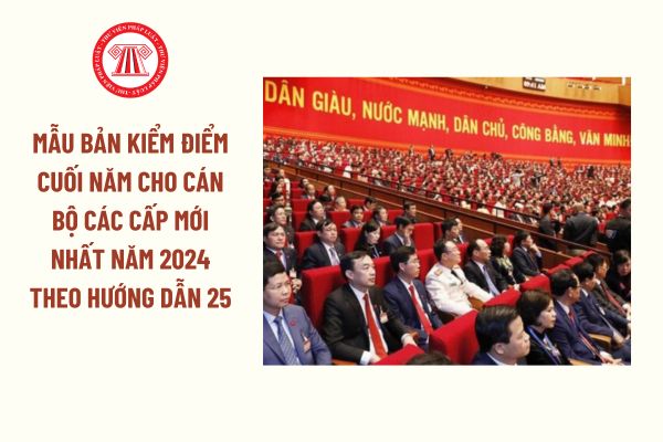 Mẫu Bản kiểm điểm cuối năm cho cán bộ các cấp mới nhất năm 2024 theo Hướng dẫn 25