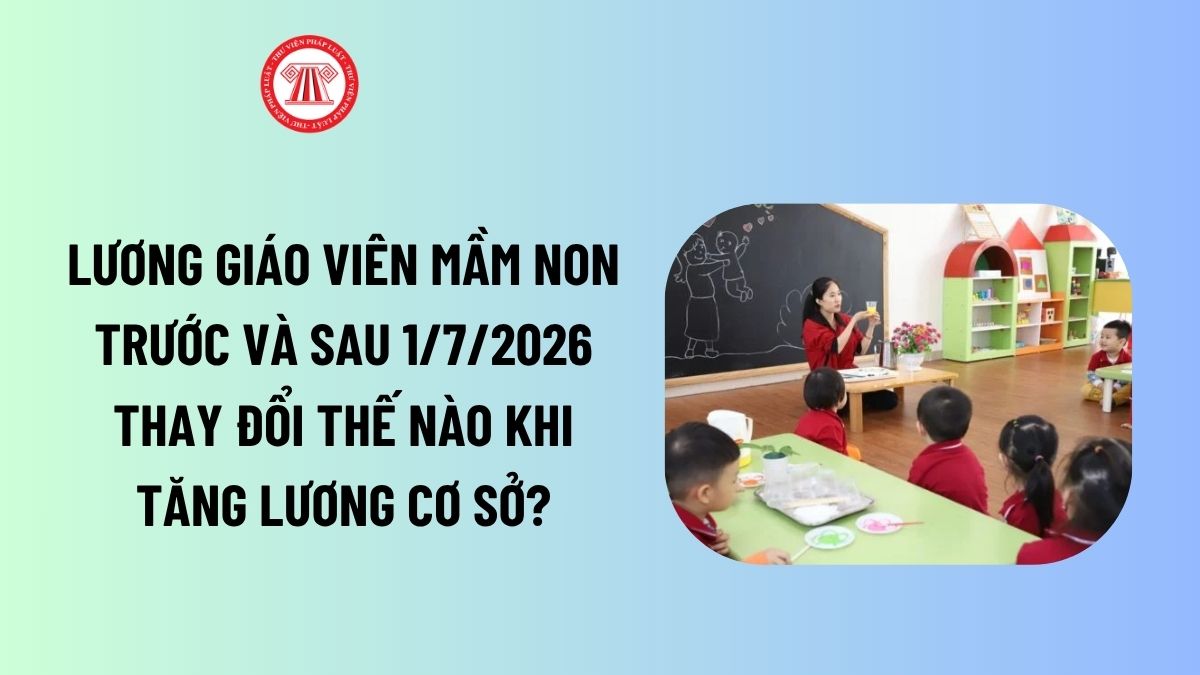 Lương giáo viên mầm non trước và sau 1/7/2026 thay đổi thế nào khi tăng lương cơ sở?
