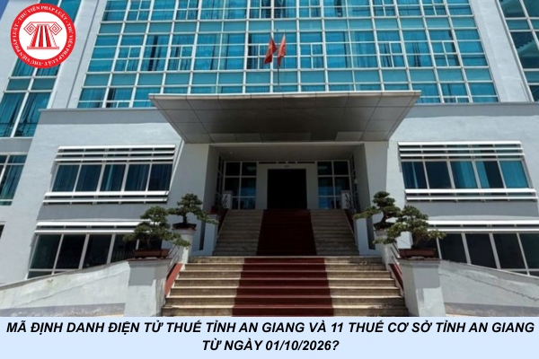 Mã định danh điện tử Thuế tỉnh An Giang và 11 Thuế cơ sở tỉnh An Giang từ ngày 01/10/2026?